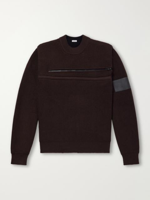 Loewe Panelled Zippered Wool-Blend Sweater