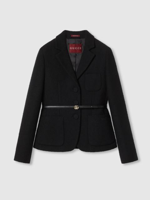 GUCCI Embroidered wool bouclé jacket
