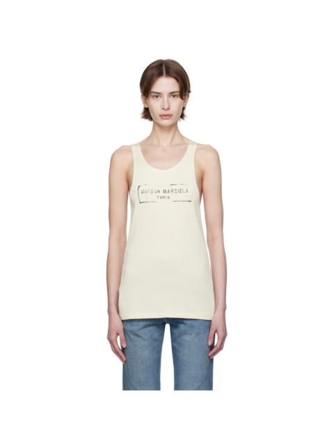Maison Margiela Beige Logo Tank Top