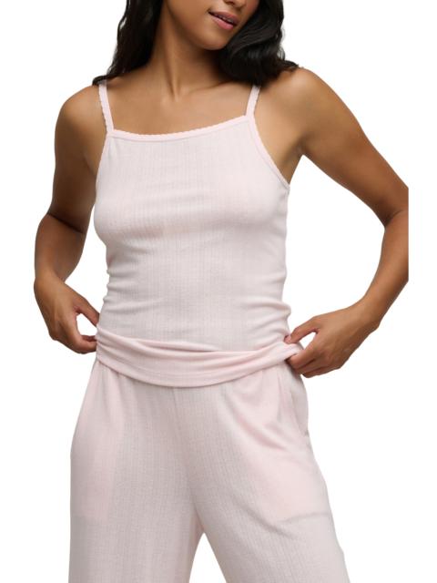 Barefoot Dreams barefoot dreams Scalloped Pointelle Tank in Pink Sand