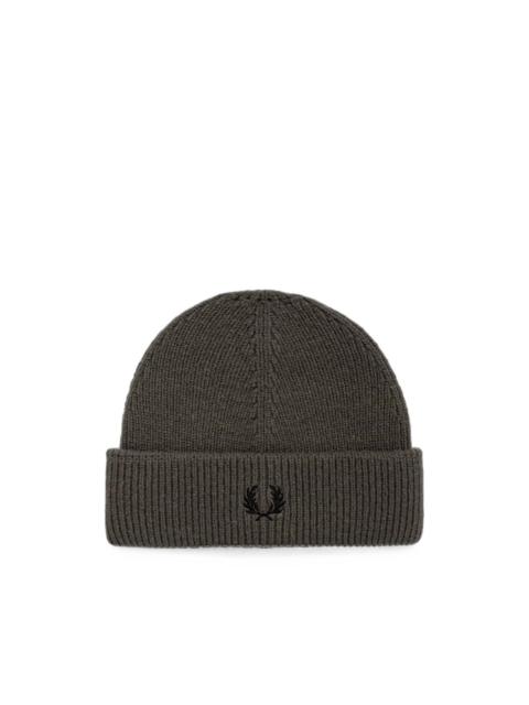 Fred Perry logo-embroidered wool beanie hat