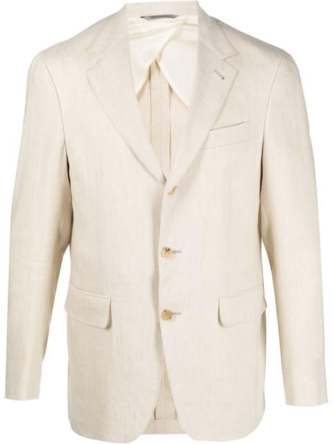 Canali single-breasted wool-linen blazer