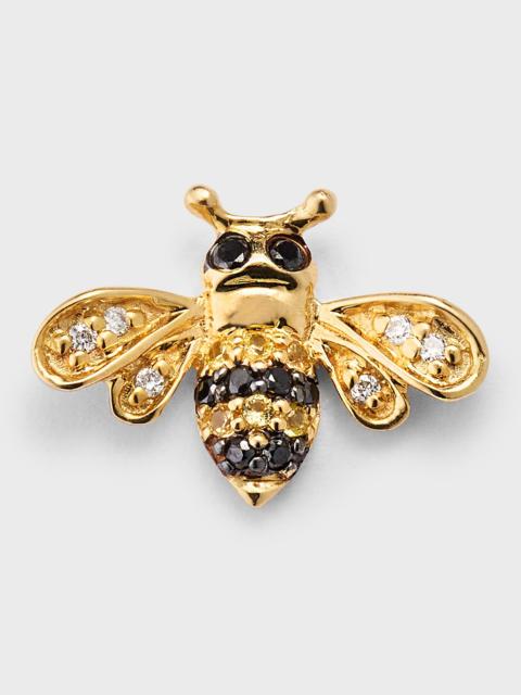 14k Gold Diamond & Sapphire Bee Stud Earring (Single)