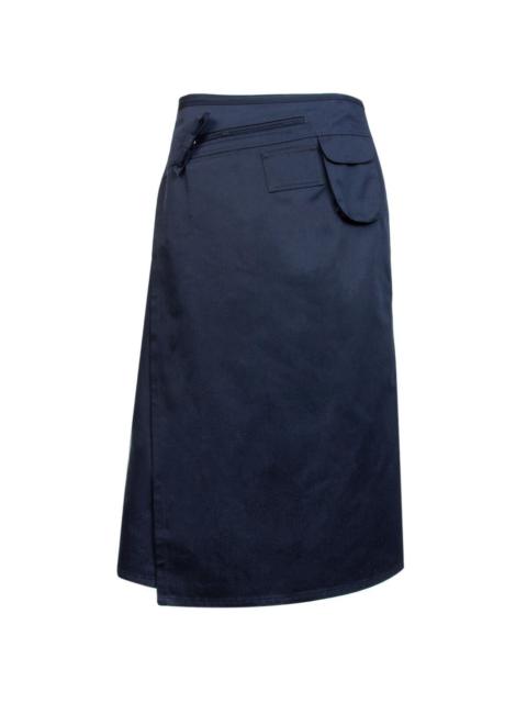 Raf Simons Pocket Detail Wrap Skirt Navy in Navy