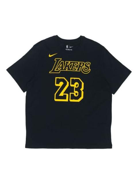 Nike Nike Los Angeles Lakers LeBron James No. 23 Casual Sports Breathable Short Sleeve Black AA2591-022