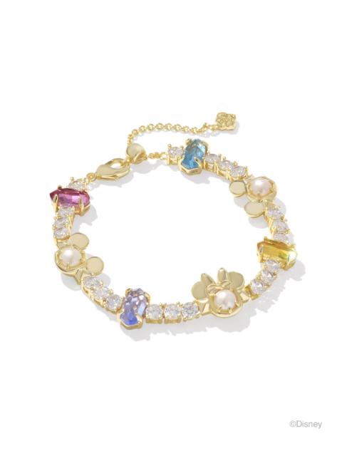 KENDRA SCOTT Disney | Kendra Scott Gold Mickey Mouse and Minnie Mouse Tennis Bracelet in Multi Mix