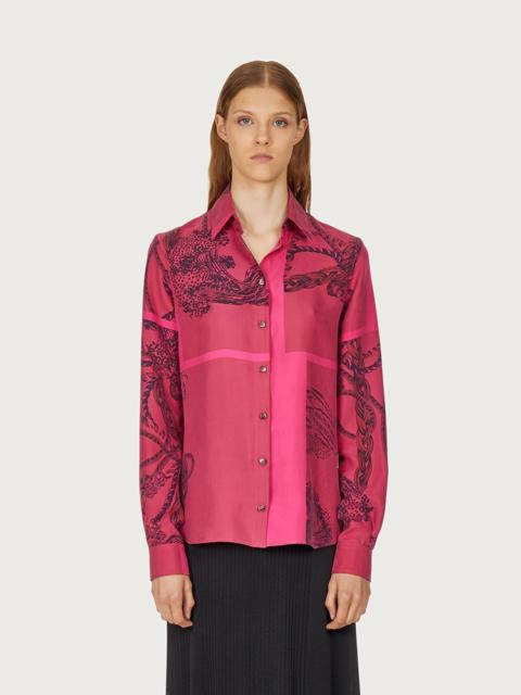 FERRAGAMO HERITAGE PRINT SILK SHIRT