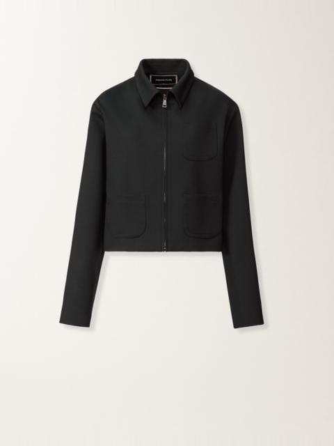 FABIANA FILIPPI Boxy jacket in midnight blue Milano stitch jersey