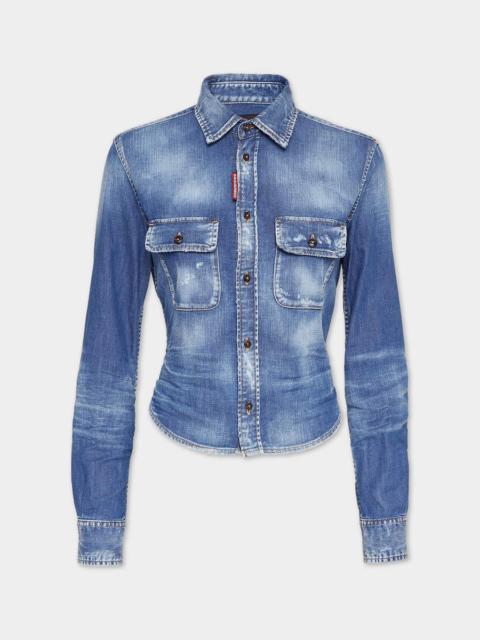 DSQUARED2 DEAN DENIM MINI SHIRT