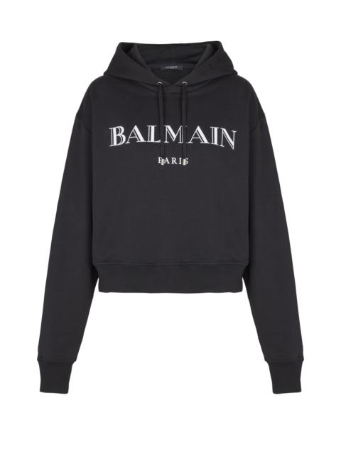 Balmain Women's Logo Graphic Hoodie - Black White