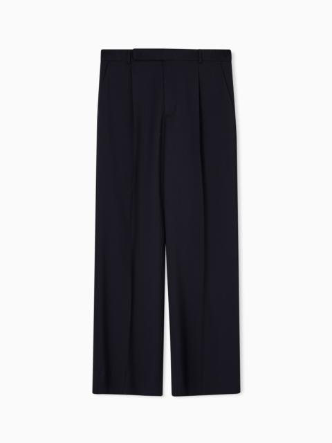 ICON VIRGIN-WOOL STRETCH-SERGE TROUSERS WITH DARTS
