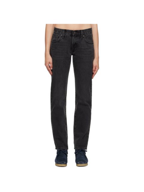 Black Middy Straight Jeans