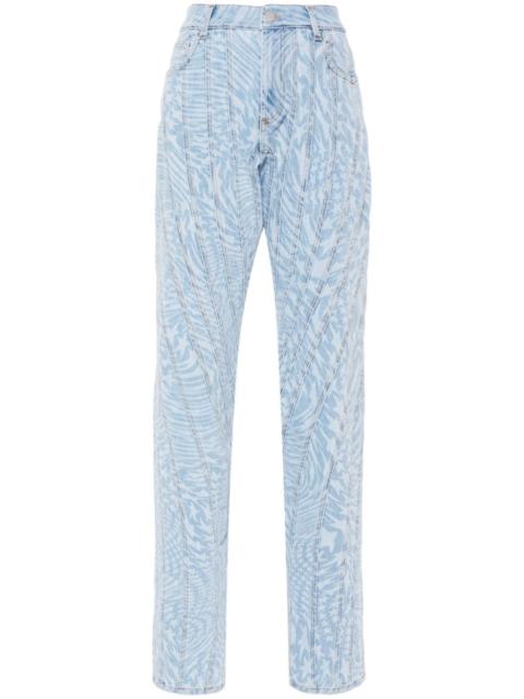 MUGLER star-print tapered jeans