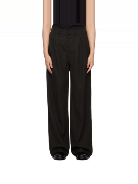 AIREI Black Pleated Trousers