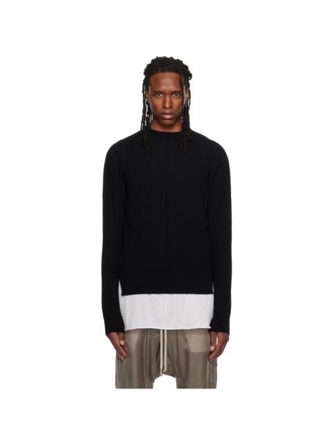 Rick Owens Black Tower Fisherman Round Neck Sweater