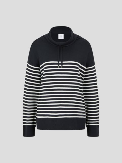 BOGNER SADIA KNITTED PULLOVER IN NAVY BLUE/WHITE