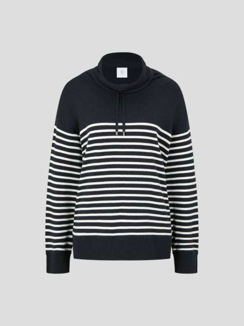 BOGNER SADIA KNITTED PULLOVER IN NAVY BLUE/WHITE