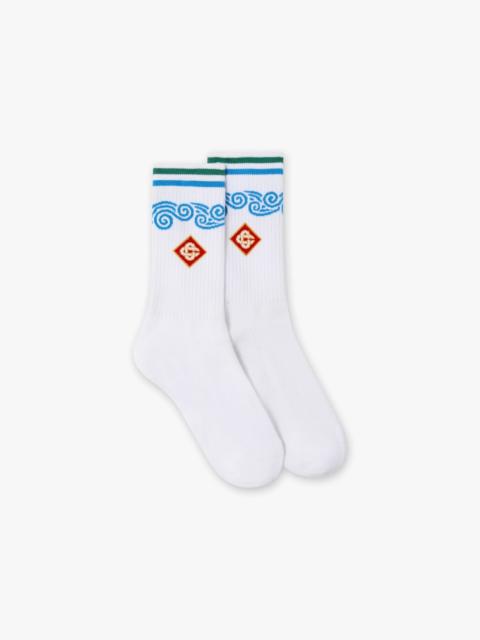 CASABLANCA White Casa Wave Socks | Casablanca Paris