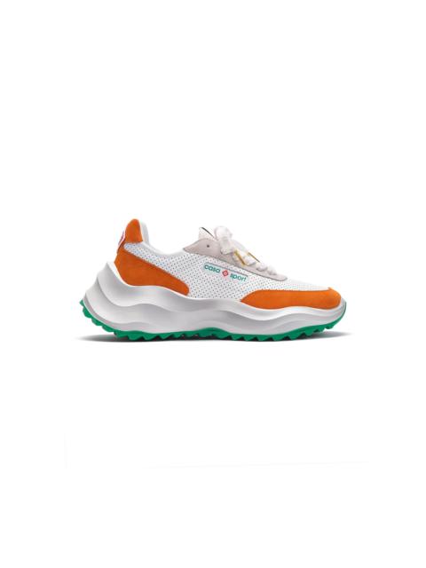 CASABLANCA Womens Atlantis White & Clay Orange Sneaker
