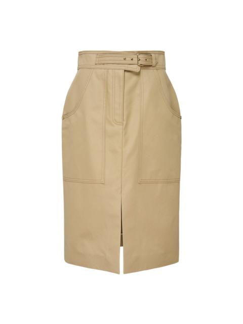 CAROLINA HERRERA Belted Leather Pencil Skirt