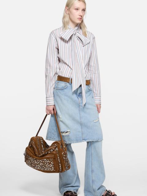 Acne Studios Striped blouse with scarf - Orange/grey