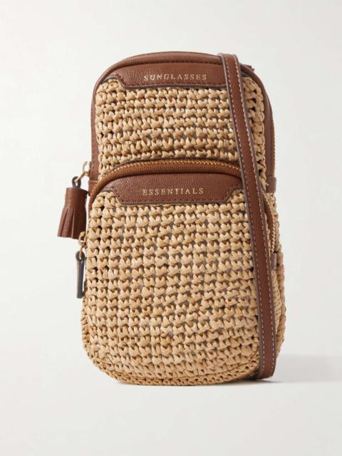 Anya Hindmarch Essentials leather-trimmed raffia shoulder bag