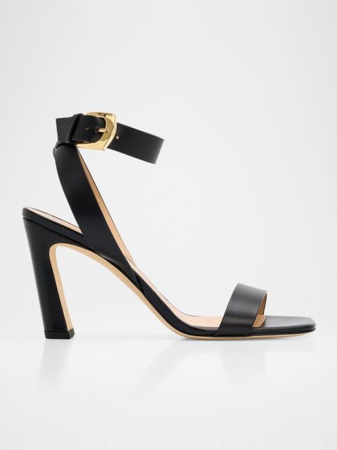 Stuart Weitzman 85mm Sai Leather Ankle-Strap Sandals