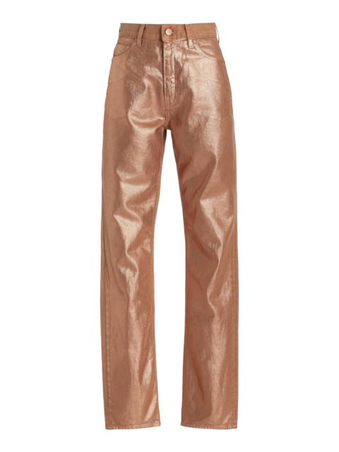 ULLA JOHNSON Agnes Coated Rigid High-Rise Slim Jeans metallic