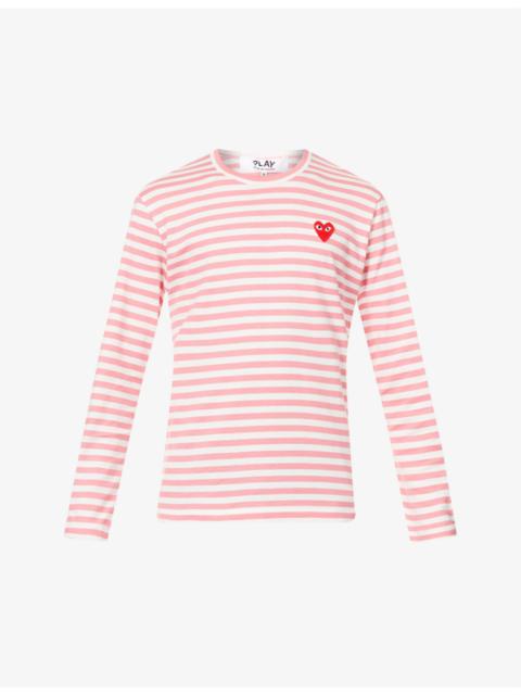 Comme des Garçons PLAY Branded stripe-print cotton-jersey top