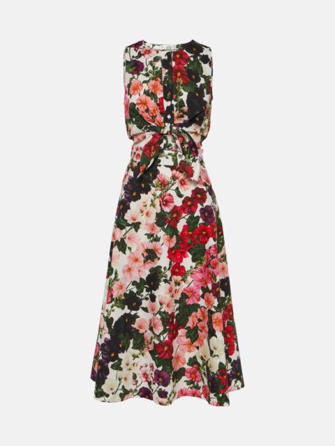 Floral cotton-blend midi dress