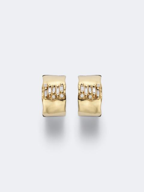 SUZANNE KALAN Mini 18kt gold hoop earrings with diamonds