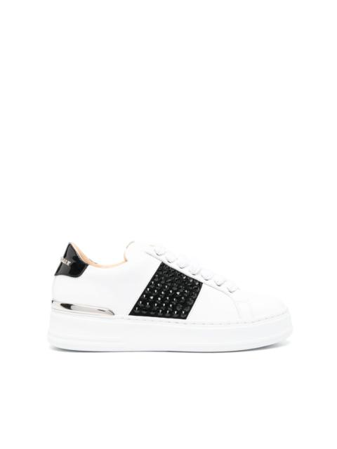 PHILIPP PLEIN logo-lettering leather sneakers