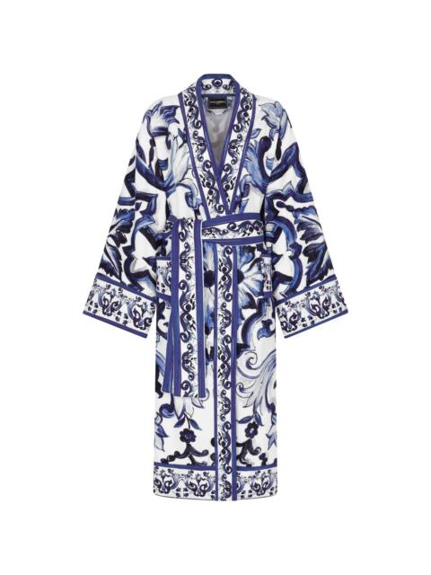 Dolce & Gabbana graphic-print long sleeve bathrobe