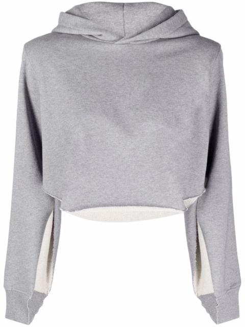 MM6 Maison Margiela cut-out sleeve cropped hoodie