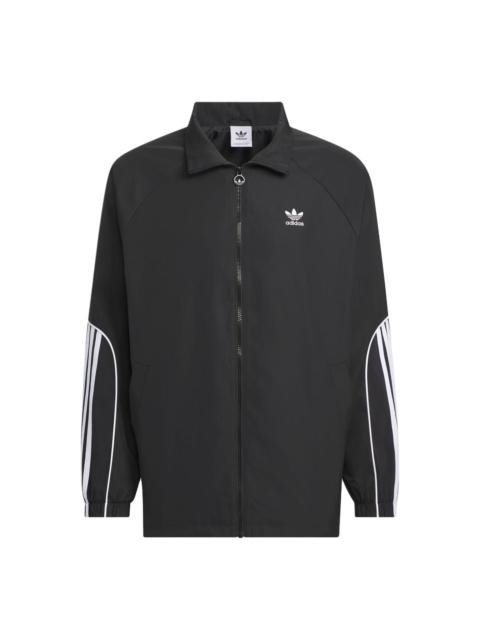 adidas Originals 3-Stripes Coach Jacket Asia Sizing 'Black' JE3491