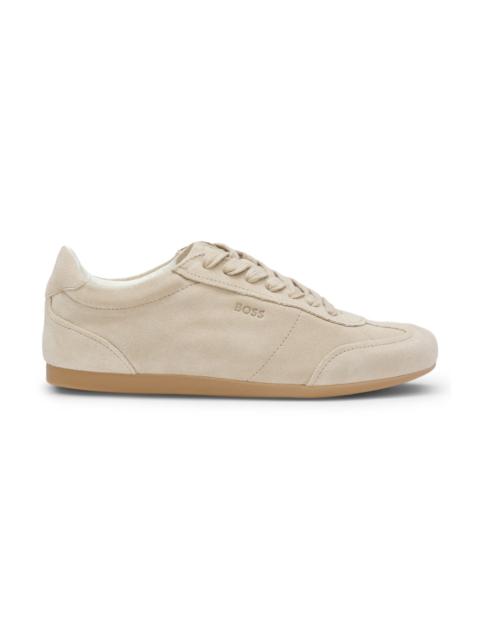BOSS SUEDE SNEAKERS WITH LOGO DETAILS