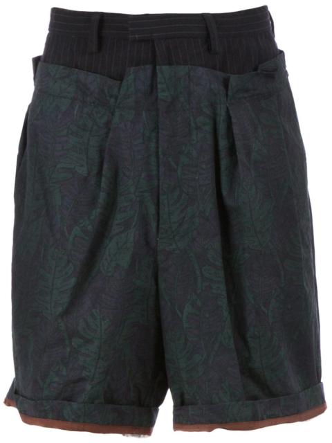 Kolor floral pinstriped top shorts