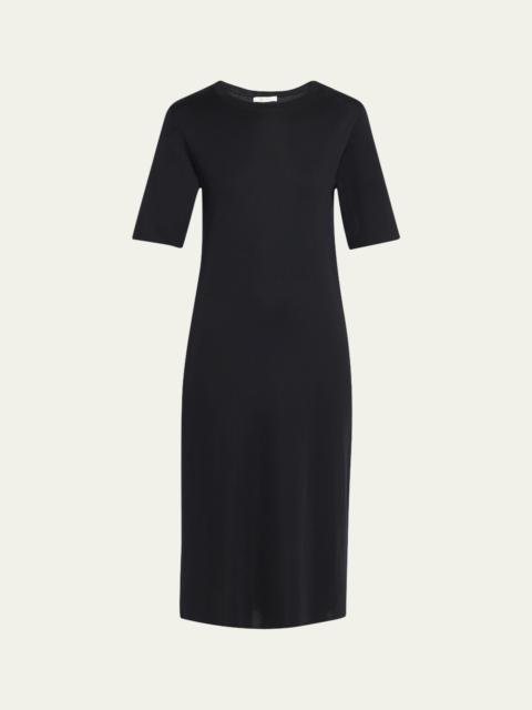 The Row Jorgina Short-Sleeve Silk T-Shirt Dress