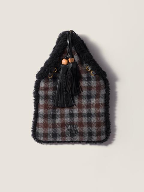 Miu Miu Gingham and shearling handbag