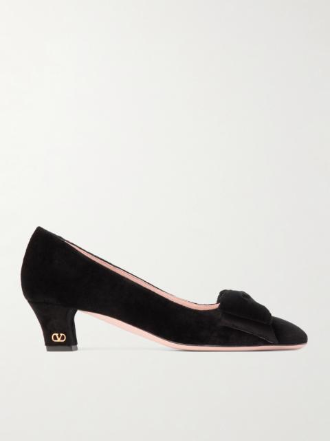 Valentino Bowow 45 Bow-embellished Velvet Pumps