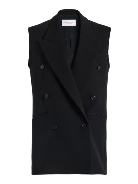 MICHAEL KORS COLLECTION Frayed Wool Gabardine Vest