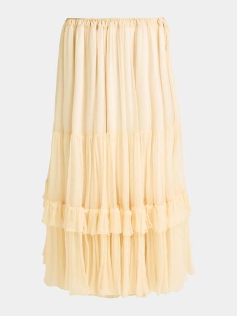 Chloé Silk Tiered Maxi Skirt