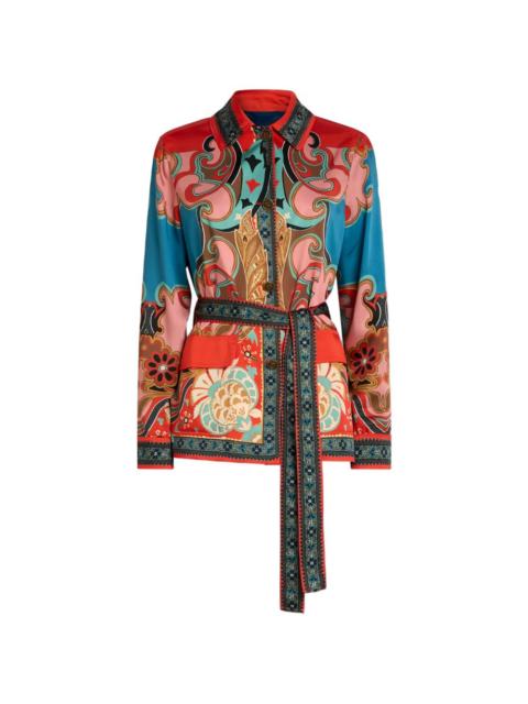 Etro belt patterned jacket