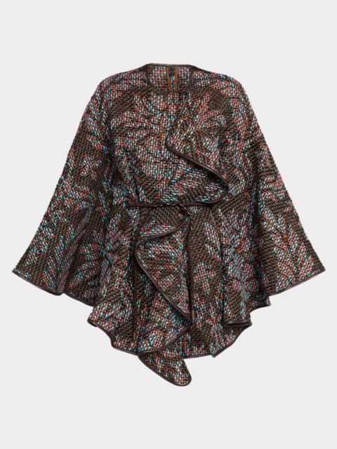 Etro Belted Tweed Cape