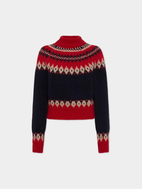 DSQUARED2 WOOL MOHAIR JACQUARDED TURTLENECK KNIT JUMPER
