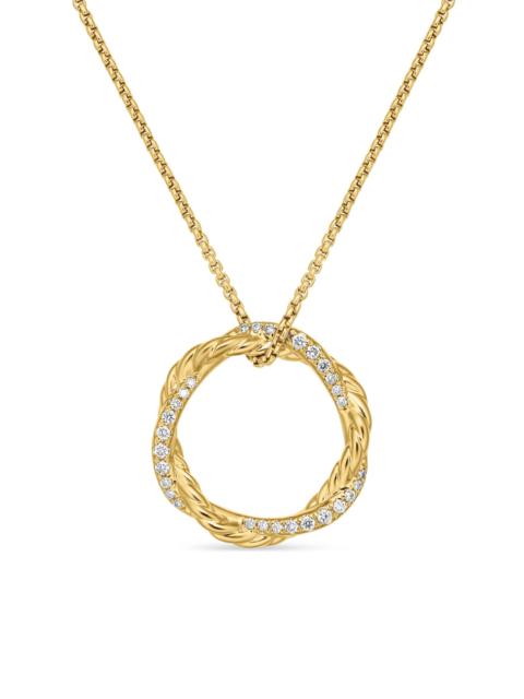 DAVID YURMAN Women's Petite Infinity Pendant Necklace in 18K Yellow Gold with Diamonds, 18mm - Diamond