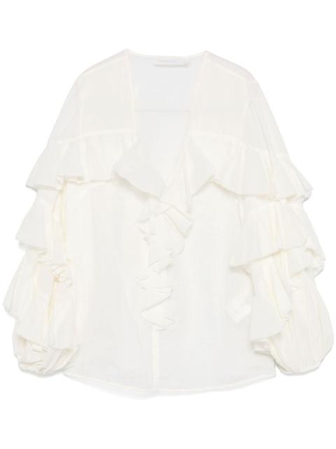 ruffled blouse
