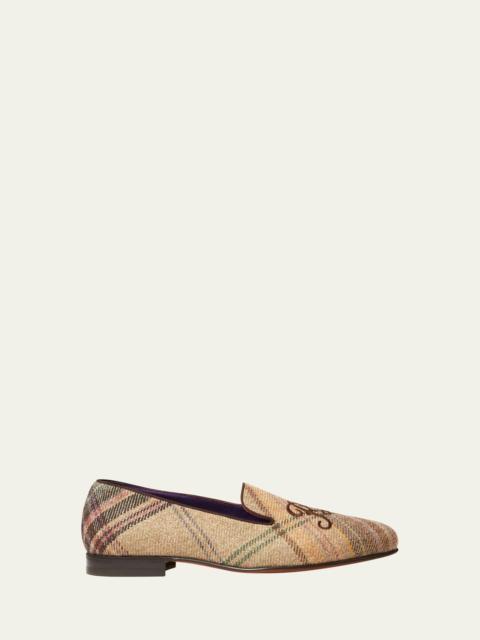 Men's Alonzo RL-Embroidered Plaid Loafers