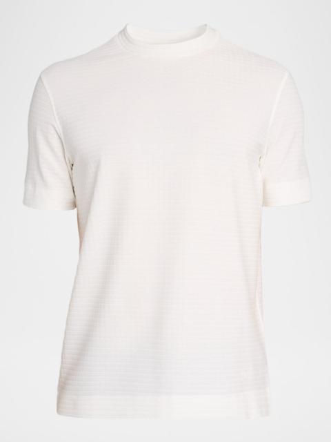 EMPORIO ARMANI Men's Tonal Basketweave Crewneck T-Shirt