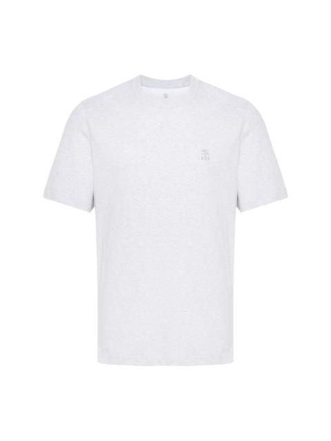 logo-embroidered cotton T-shirt